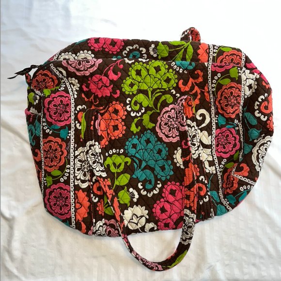 Vera Bradley Medium Duffle Brown Floral - Picture 5 of 5